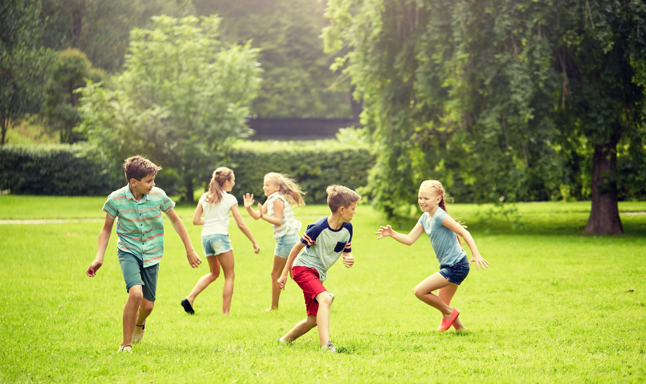 Kids Running and Playing at the Park 